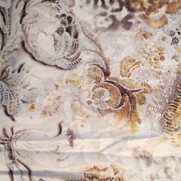 St John Collection Mock Neck Shirt Top Size 8 Long Sleeve Back Zip Mixed Print - Picture 13 of 13